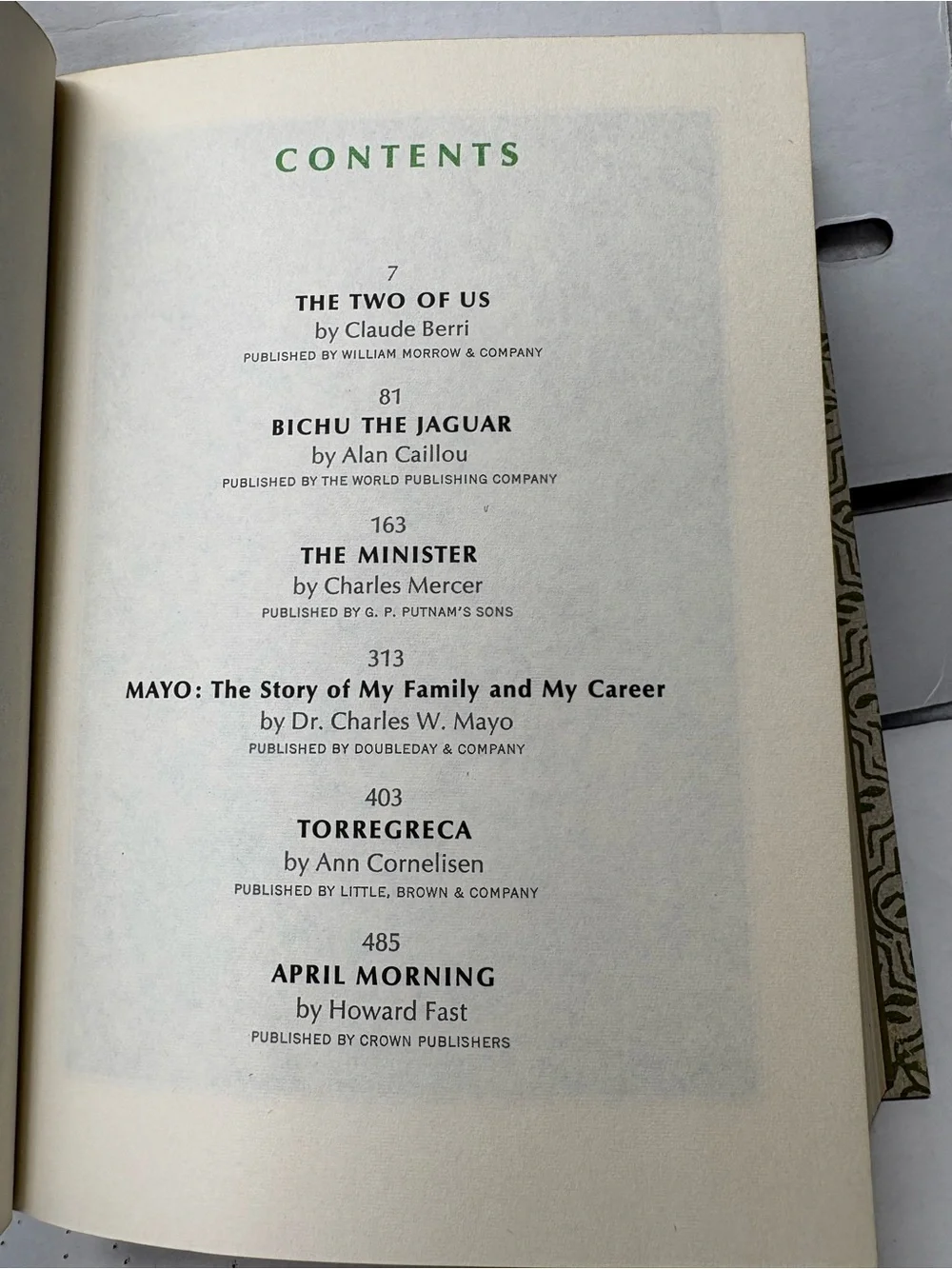 Readers Digest Condensed Books Volume 2. 1969 1st Edition